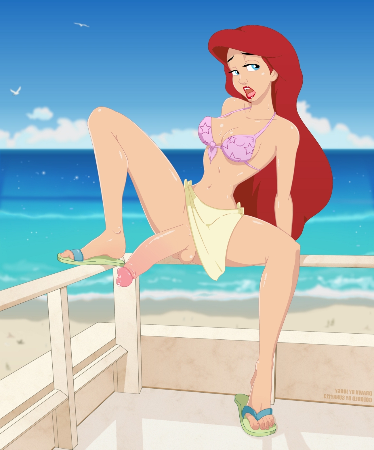 ariel | the little mermaid xxx 1girl #9351489988 ariel balls beach before  sex beige skin big penis | Disney Porn