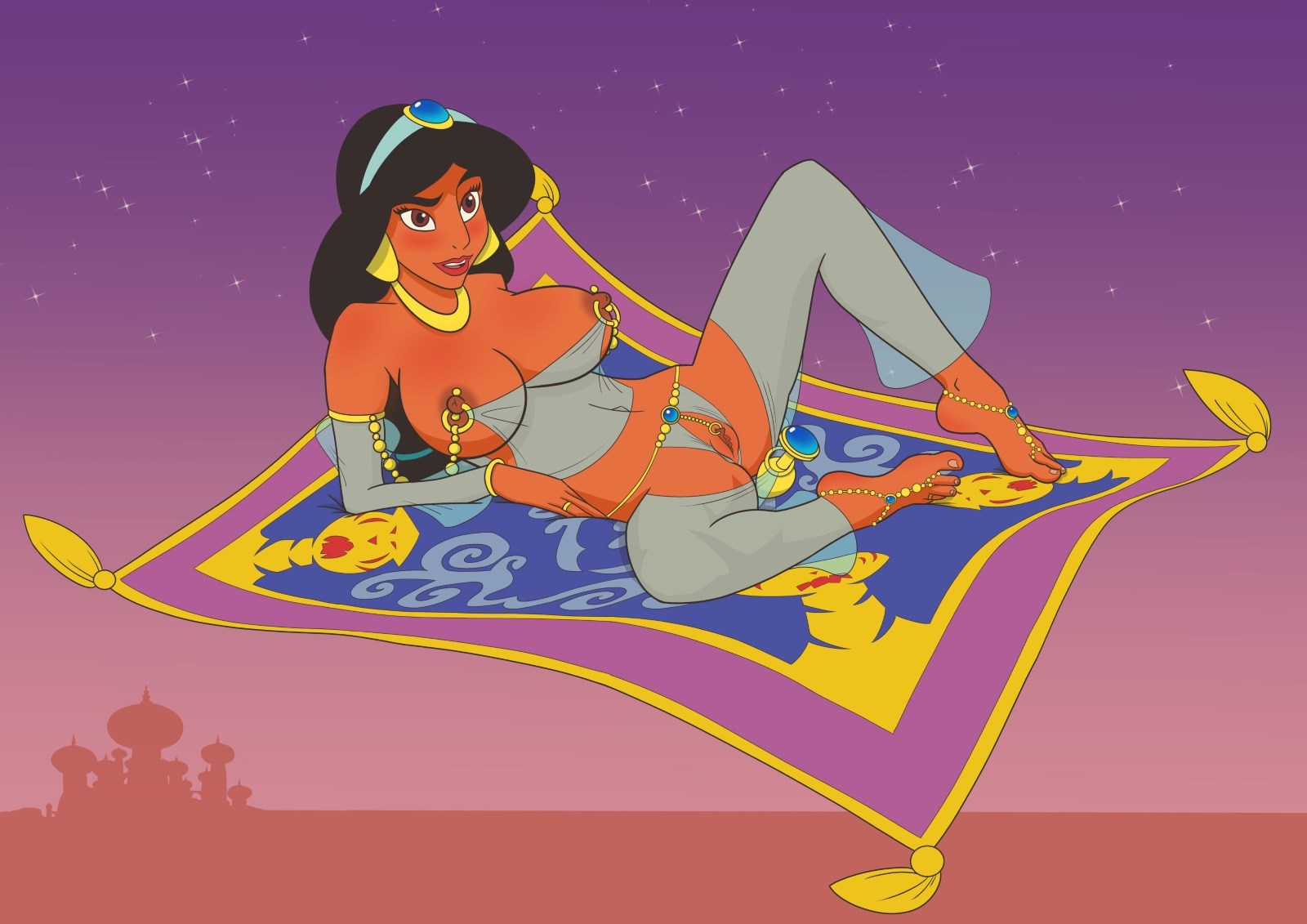 Arabian Magic Porn - jasmine,princess jasmine | disney porn aladdin #9351620723 anklet arabian  barefoot black hair blush breasts brown eyes | Disney Porn