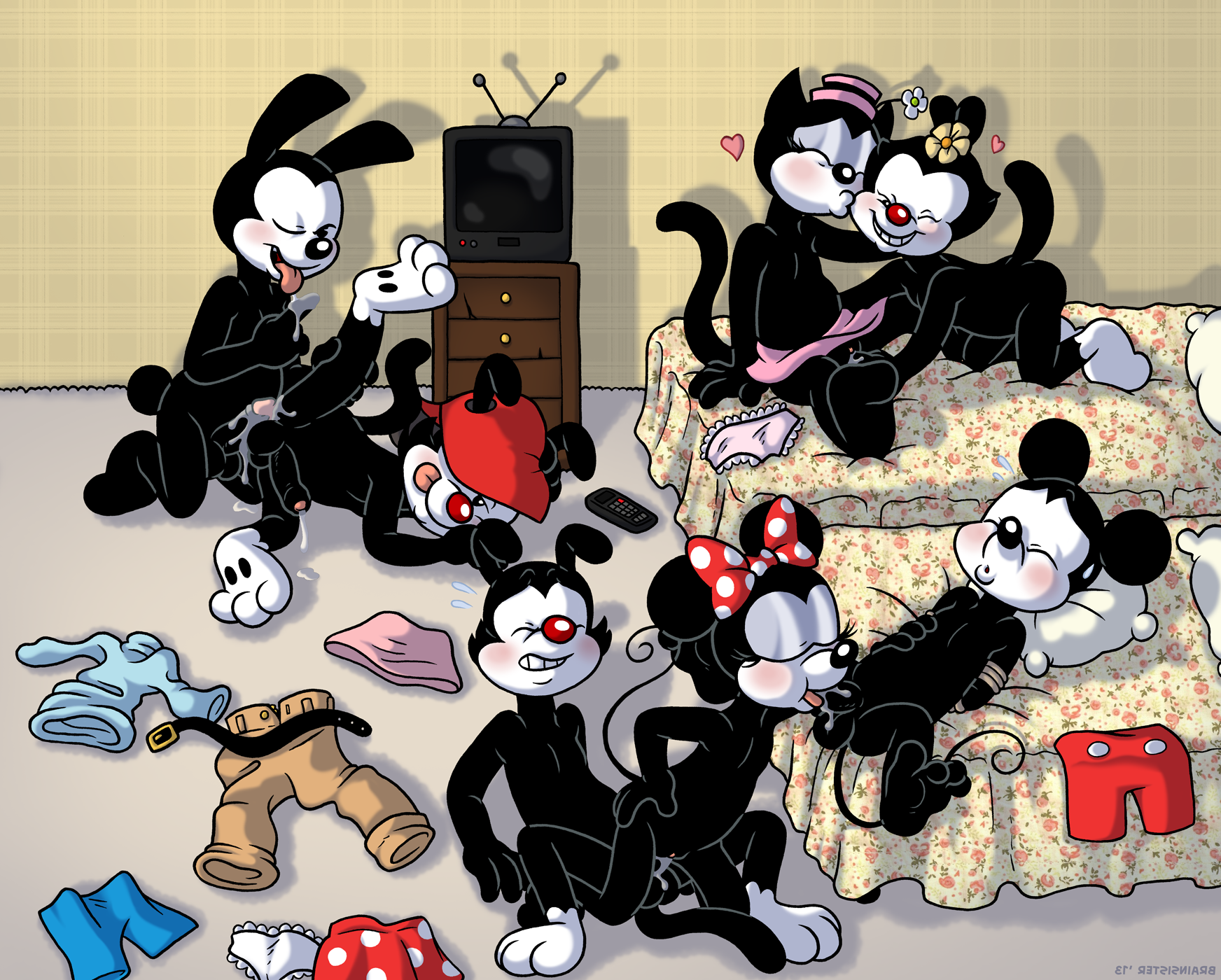 dot warner,mickey mouse,minnie mouse,ortensia,oswald,oswald the lucky rabbi...